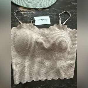 Nice, brand new with tags cami or bralette in beige/taupe.  Super, super cute!